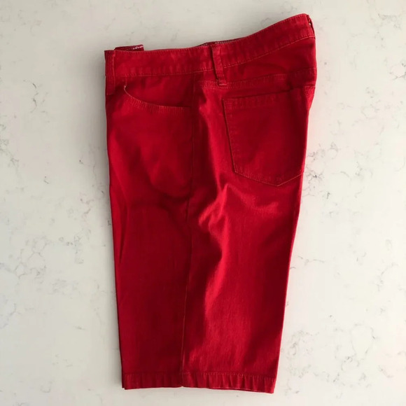Lee Riders by Lee Casual Mid Rise Bermuda 5 Pocket Denim Jean Shorts Red Sz 6 - Picture 6 of 9
